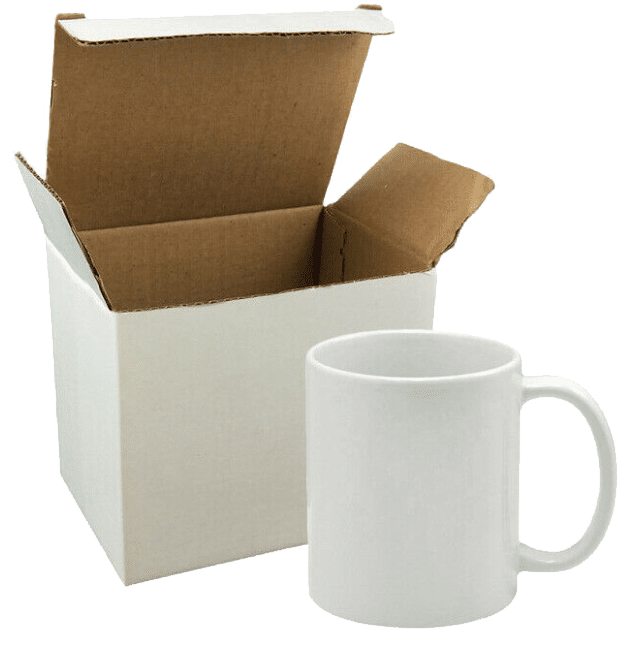 Mug Case of 6 Pieces Cardboard Box 11 OZ Sublimation Coated Blank Mugs with Mail Order Box 